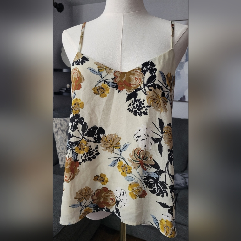 Leith Yellow and Cream Floral Top